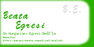 beata egresi business card